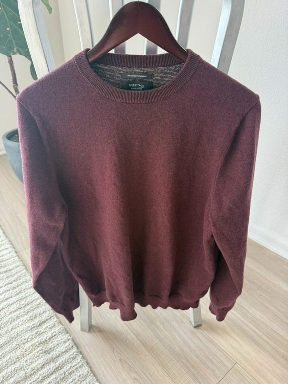 Nordstrom Men’s Shop Maroon Cotton Sweater Large - Picture 1 of 3